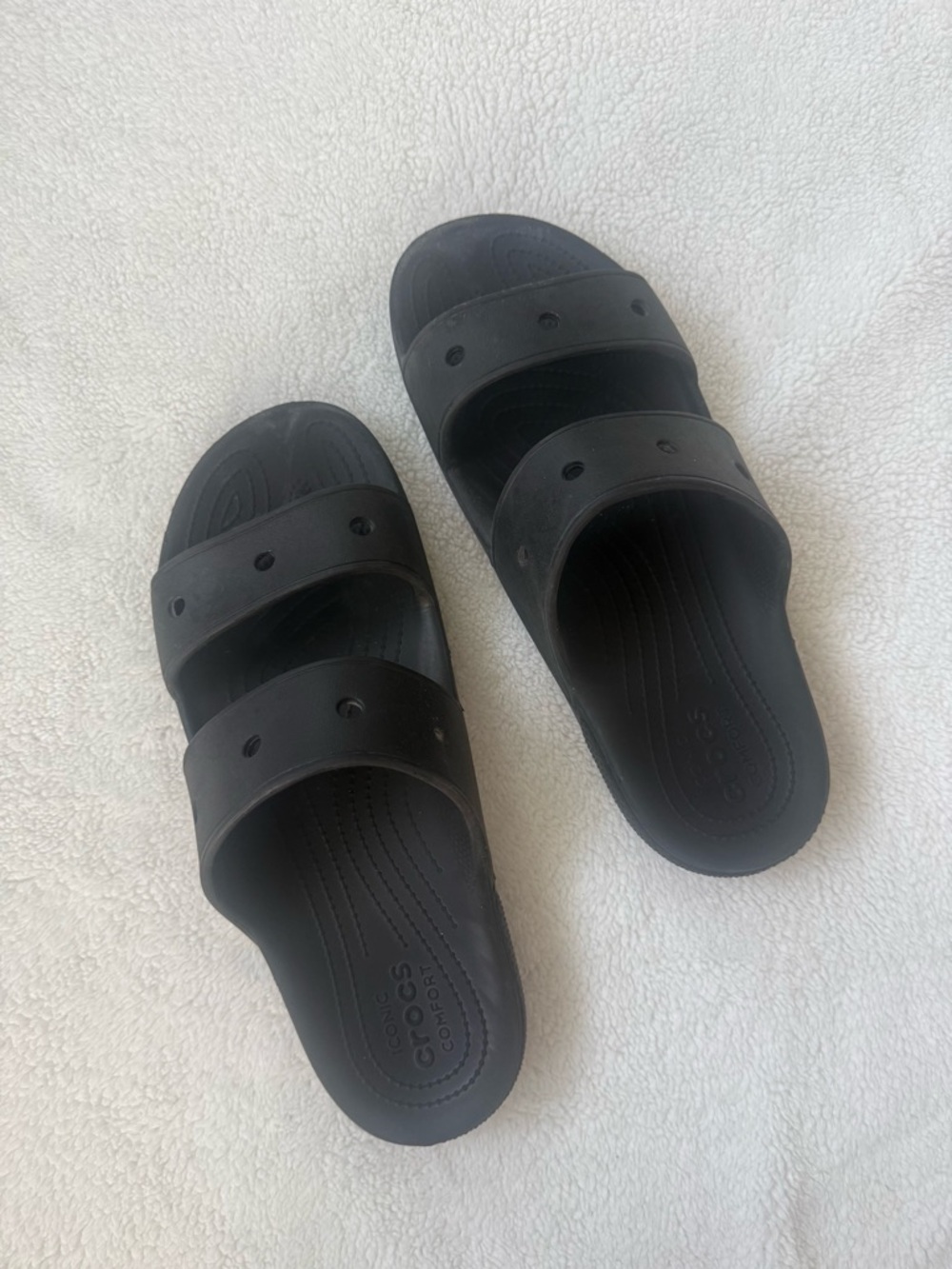 CROCS Men's Black Dual-Strap Slide Sandals